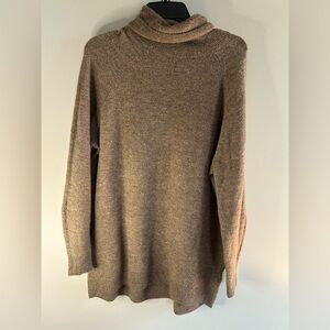 Women’s brown H&M soft turtleneck sweater tunic medium